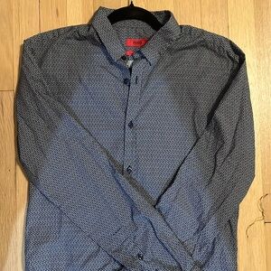HUGO Boss LIKE NEW  Men’s Blue Patterned Button Down Extra Slim Fit Dress Shirt